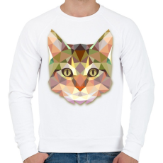 PRINTFASHION Absztrakt cica - Férfi pulóver - Fehér