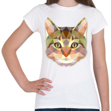 PRINTFASHION Absztrakt cica - Női póló - Fehér