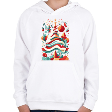 PRINTFASHION Absztrakt karácsony - Gyerek kapucnis pulóver - Fehér gyerek pulóver, kardigán