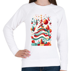 PRINTFASHION Absztrakt karácsony - Női pulóver - Fehér