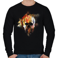 PRINTFASHION Absztrakt koponya - Férfi pulóver - Fekete férfi pulóver, kardigán