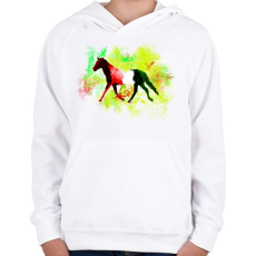 PRINTFASHION absztrakt ló - Gyerek kapucnis pulóver - Fehér