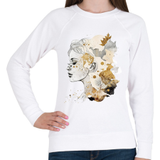 PRINTFASHION Absztrakt minimal női vonalrajz - Női pulóver - Fehér női pulóver, kardigán