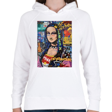 PRINTFASHION Absztrakt Mona - Női kapucnis pulóver - Fehér