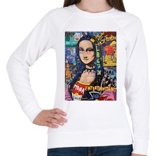 PRINTFASHION Absztrakt Mona - Női pulóver - Fehér női pulóver, kardigán