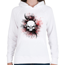 PRINTFASHION absztrakt skull - Női kapucnis pulóver - Fehér
