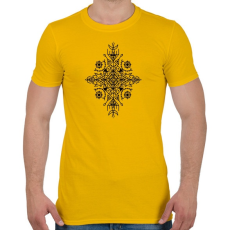 PRINTFASHION Absztrakt tribal minta - Férfi póló - Sárga