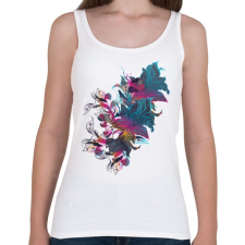 PRINTFASHION Absztrakt virág - Női atléta - Fehér női trikó