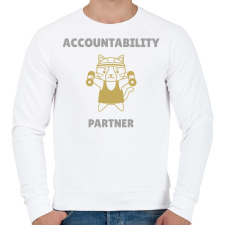 PRINTFASHION Accountability partner- Számonkérő edző társ  - Férfi pulóver - Fehér férfi pulóver, kardigán