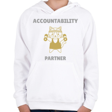 PRINTFASHION Accountability partner- Számonkérő edző társ - Gyerek kapucnis pulóver - Fehér gyerek pulóver, kardigán