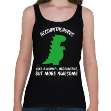 PRINTFASHION Accountasaurus - Női atléta - Fekete női trikó