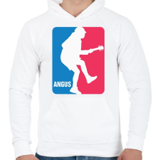 PRINTFASHION ACDC Angus - Férfi kapucnis pulóver - Fehér férfi pulóver, kardigán