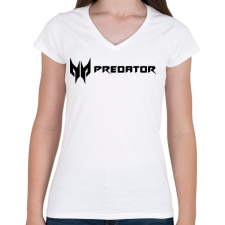 PRINTFASHION Ace Predator logo - Női V-nyakú póló - Fehér női póló