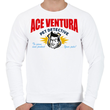 PRINTFASHION Ace Ventura névjegy - Férfi pulóver - Fehér férfi pulóver, kardigán