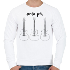 PRINTFASHION Acoustic guitar - Férfi pulóver - Fehér férfi pulóver, kardigán