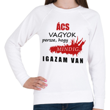 PRINTFASHION Ács vagyok... - Női pulóver - Fehér női pulóver, kardigán