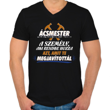 PRINTFASHION Ácsmester - Férfi V-nyakú póló - Fekete férfi póló