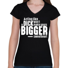 PRINTFASHION Actin like - Női V-nyakú póló - Fekete női póló