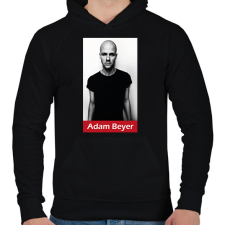 PRINTFASHION Adam Beyer - Férfi kapucnis pulóver - Fekete férfi pulóver, kardigán