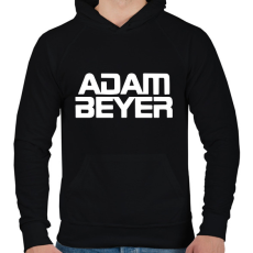 PRINTFASHION Adam Beyer white - Férfi kapucnis pulóver - Fekete