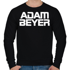 PRINTFASHION Adam Beyer white - Férfi pulóver - Fekete