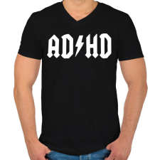 PRINTFASHION ADHD - Férfi V-nyakú póló - Fekete férfi póló