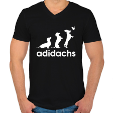 PRINTFASHION Adidachs fehér - Férfi V-nyakú póló - Fekete férfi póló