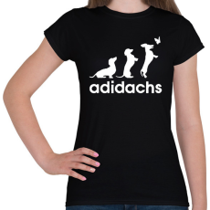 PRINTFASHION Adidachs fehér - Női póló - Fekete