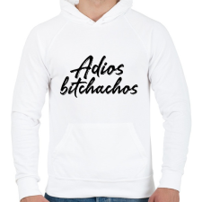 PRINTFASHION Adios bitchachos - Férfi kapucnis pulóver - Fehér férfi pulóver, kardigán