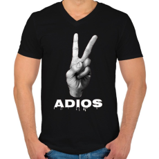 PRINTFASHION ADIOS - Férfi V-nyakú póló - Fekete