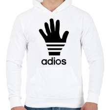 PRINTFASHION Adios paródia - Férfi kapucnis pulóver - Fehér férfi pulóver, kardigán