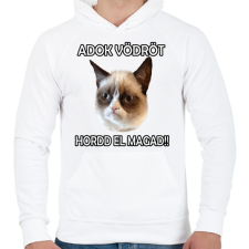PRINTFASHION Adok vödröt! - Férfi kapucnis pulóver - Fehér férfi pulóver, kardigán