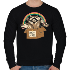 PRINTFASHION Adopt a cat - Férfi pulóver - Fekete férfi pulóver, kardigán