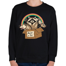 PRINTFASHION Adopt a cat - Gyerek pulóver - Fekete