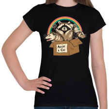 PRINTFASHION Adopt a cat - Női póló - Fekete női póló