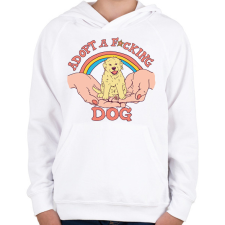 PRINTFASHION Adopt a dog - Gyerek kapucnis pulóver - Fehér gyerek pulóver, kardigán