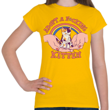 PRINTFASHION Adopt a kitten - Női póló - Sárga női póló
