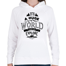 PRINTFASHION Adventure - Női kapucnis pulóver - Fehér női pulóver, kardigán