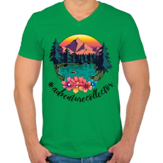 PRINTFASHION #adventurecollector - Férfi V-nyakú póló - Zöld