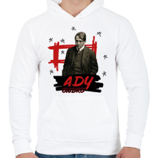 PRINTFASHION Ady Endre - Férfi kapucnis pulóver - Fehér