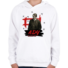 PRINTFASHION Ady Endre - Gyerek kapucnis pulóver - Fehér gyerek pulóver, kardigán