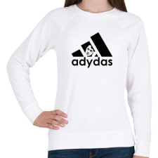PRINTFASHION Adydas - Márka paródia - Női pulóver - Fehér női pulóver, kardigán