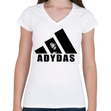 PRINTFASHION Adydas - Női V-nyakú póló - Fehér női póló