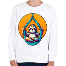 PRINTFASHION Aerial jóga - Gyerek pulóver - Fehér gyerek pulóver, kardigán