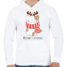 PRINTFASHION Agancsos cica - Férfi kapucnis pulóver - Fehér férfi pulóver, kardigán
