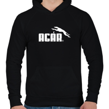 PRINTFASHION Agár / greyhound logó (fehér) - Férfi kapucnis pulóver - Fekete férfi pulóver, kardigán