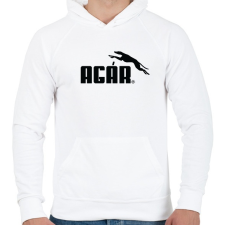PRINTFASHION Agár / greyhound logó (fekete) - Férfi kapucnis pulóver - Fehér férfi pulóver, kardigán