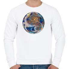 PRINTFASHION Agár kör motívumban - Férfi pulóver - Fehér