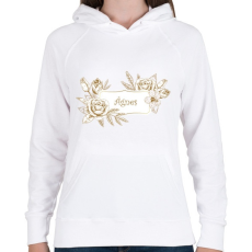 PRINTFASHION Ágnes - Női kapucnis pulóver - Fehér