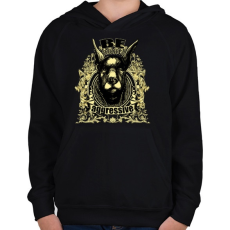 PRINTFASHION Agresszív - Gyerek kapucnis pulóver - Fekete